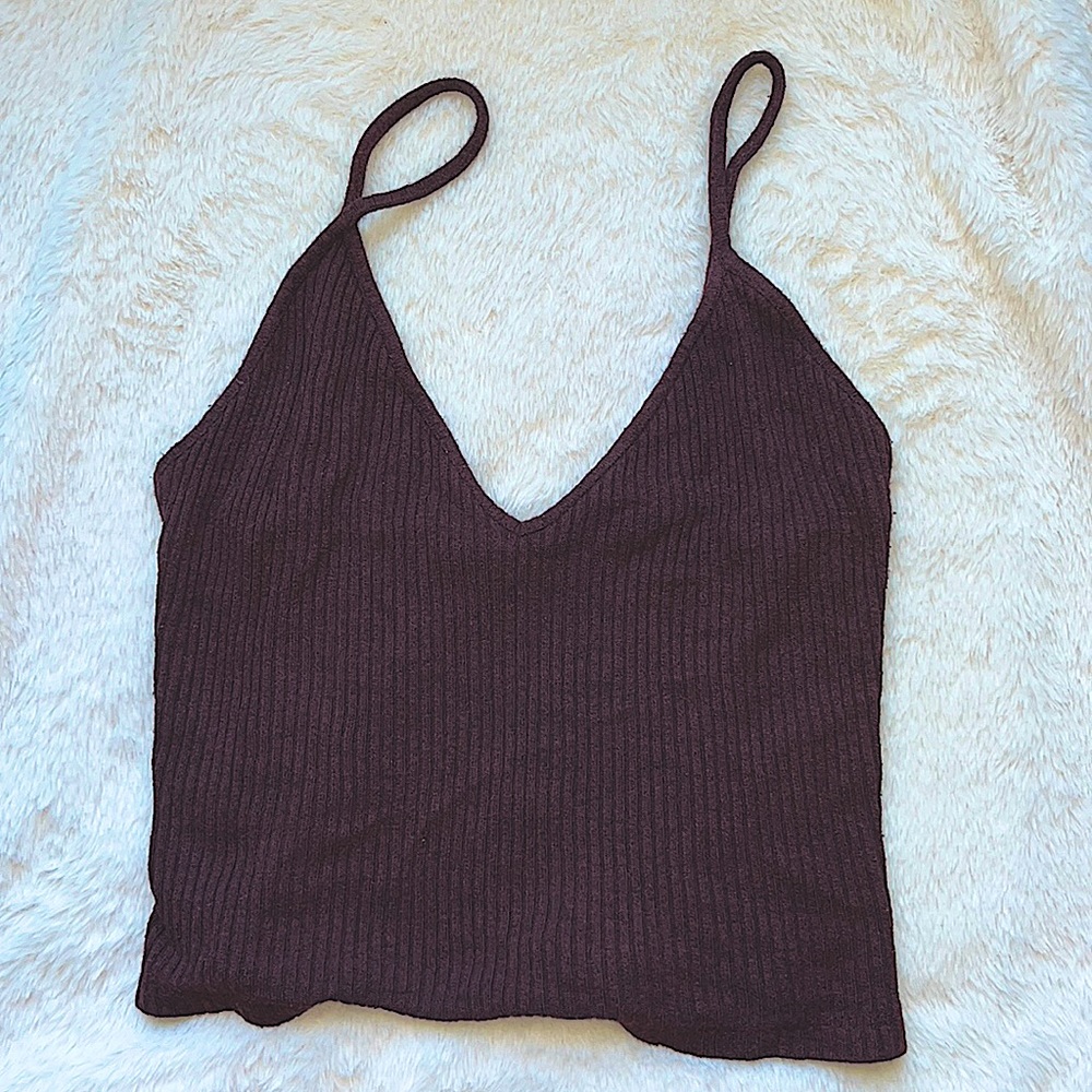 Brandy Melville Maroon Ribbed Tank
